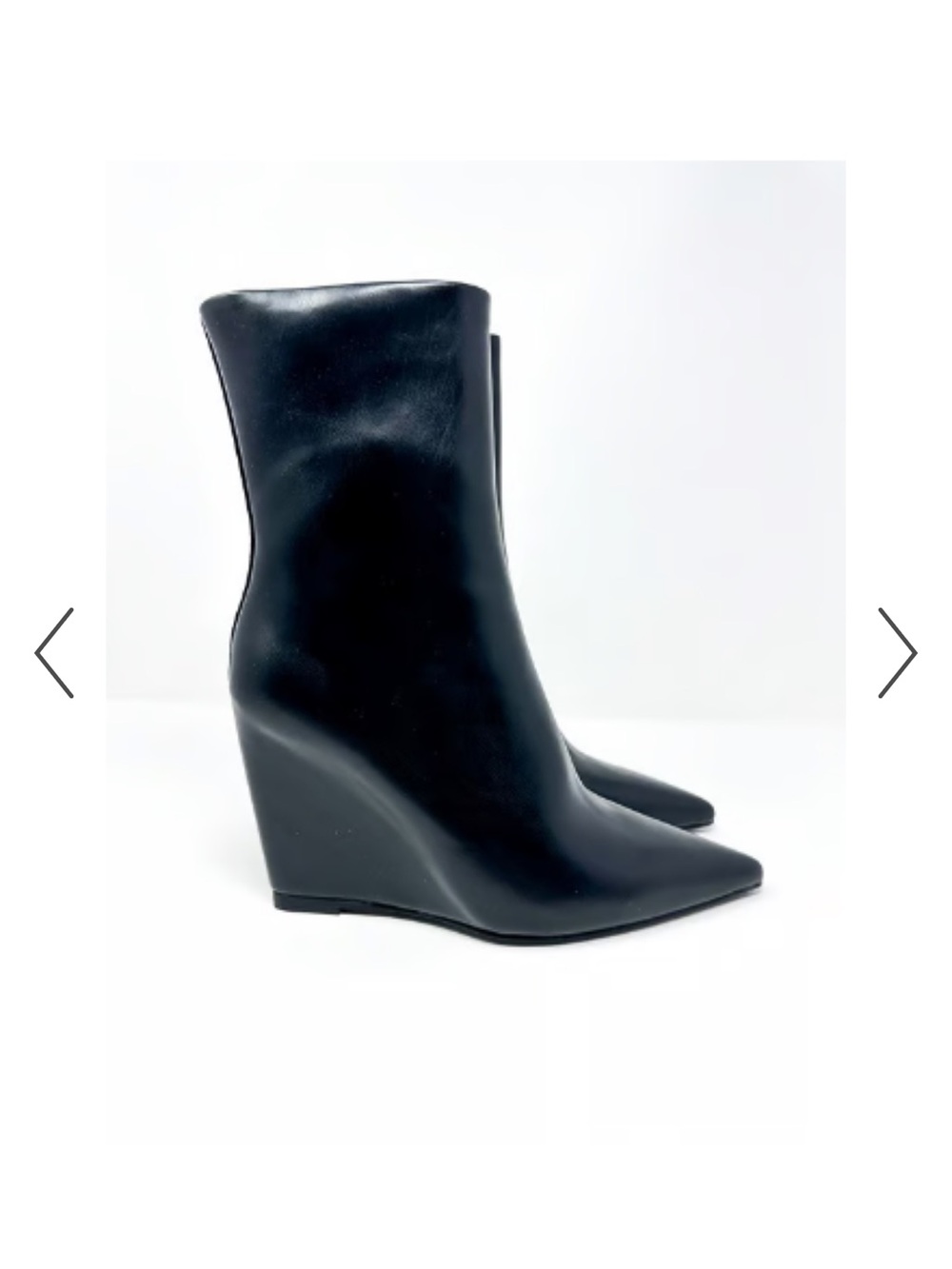 Jeffrey Campbell Katerina Black Pointed Wedge Ankle Boots